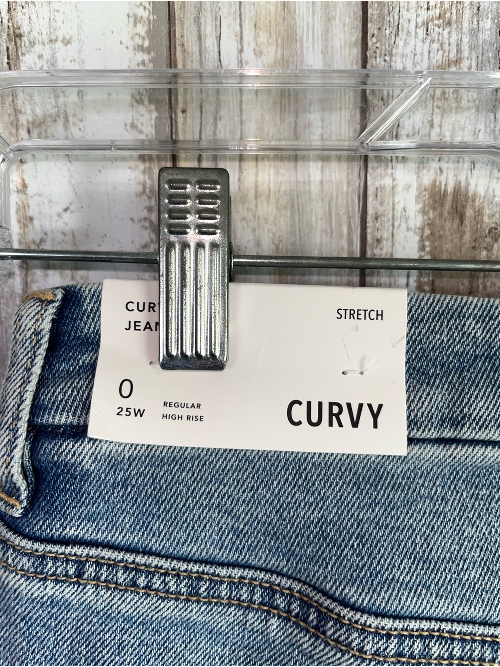 American Eagle Curvy Mom Jeans Size 0 High Rise Distressed Stretch NWT - Picture 6 of 6